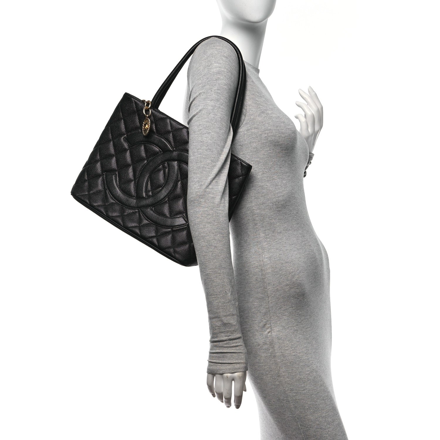 Chanel Caviar Quilted Medallion Tote Black 2 of 10