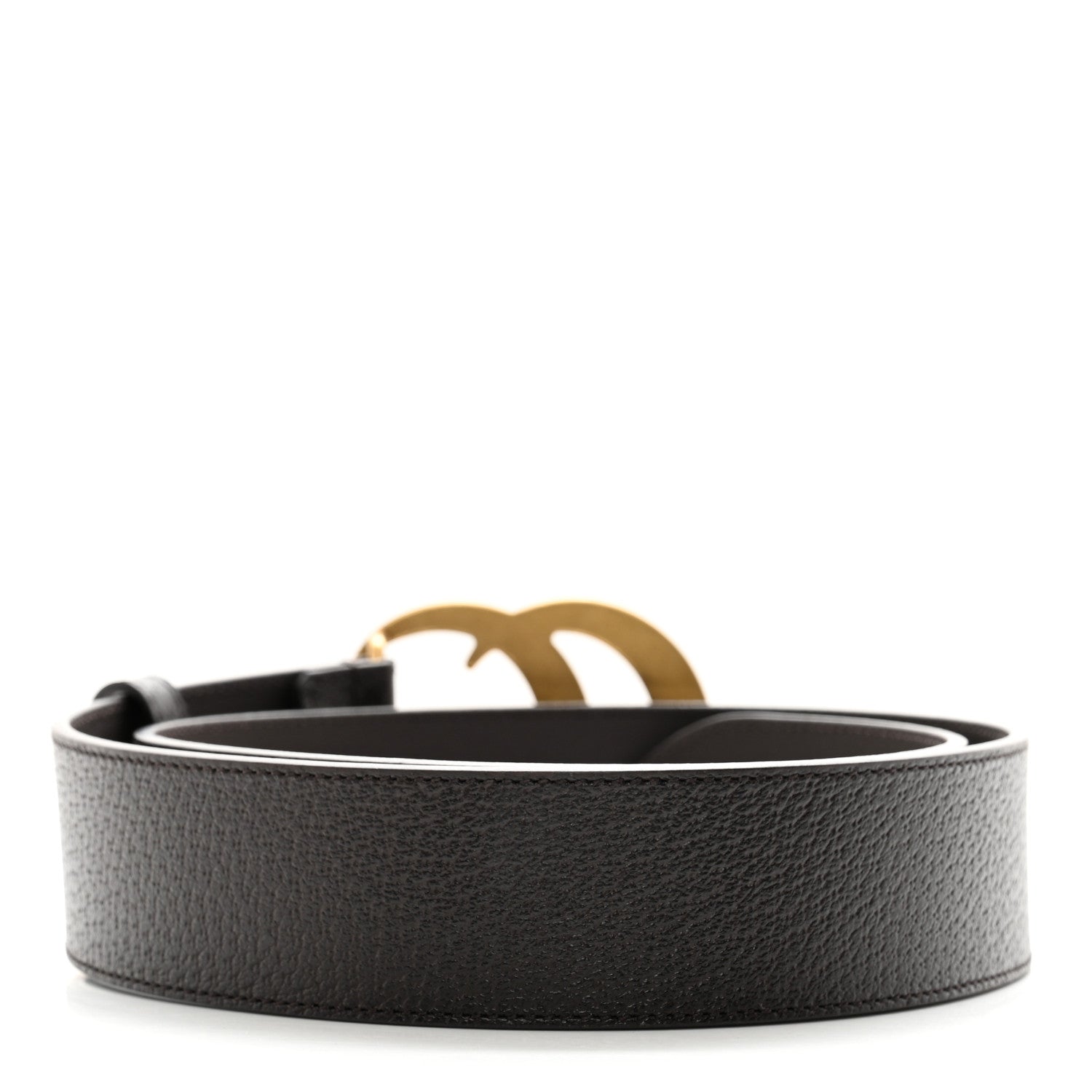 Gucci Textured Dollar Calfskin Double G 40mm Belt 80 32 Dark Cocoa 2 of 8
