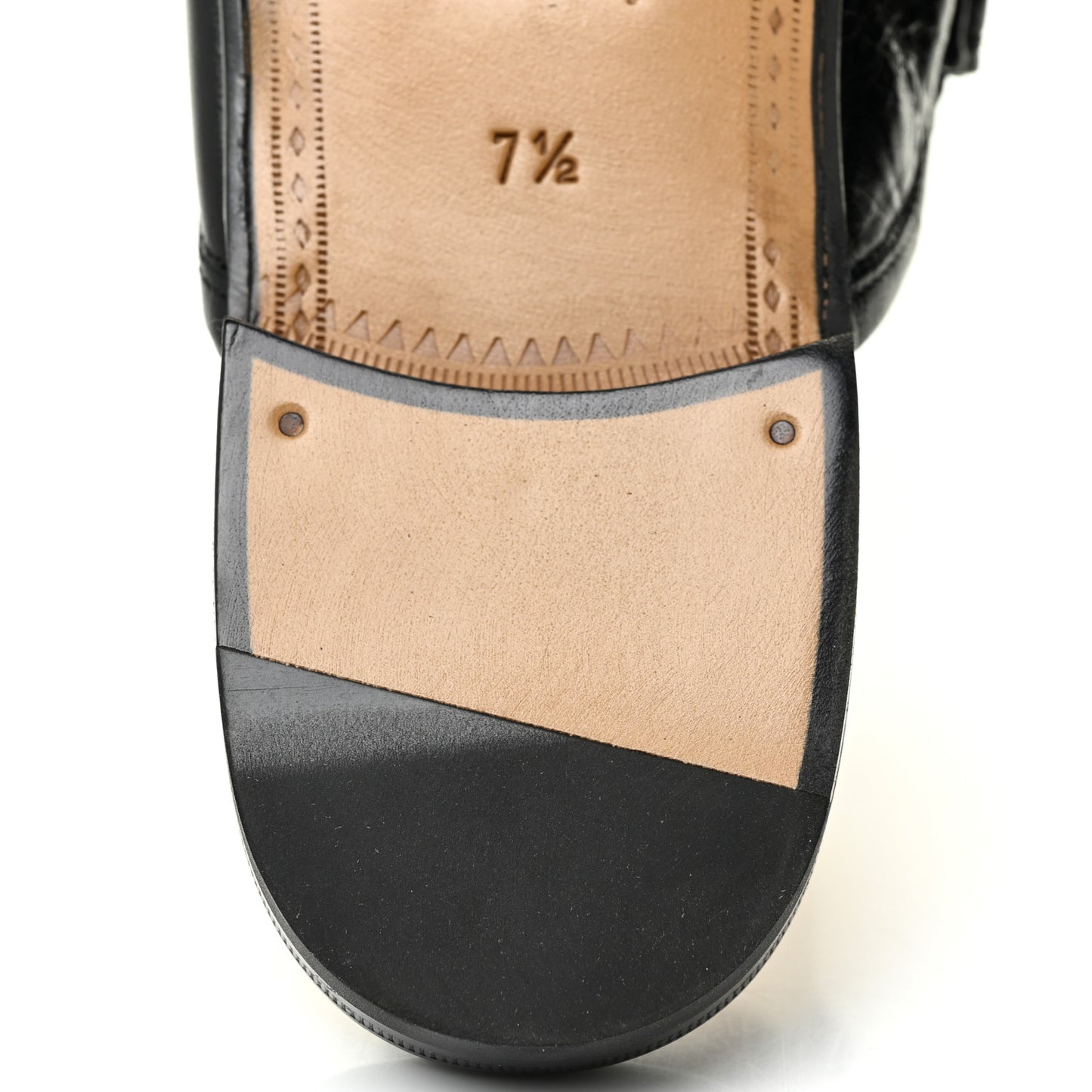 Goatskin Mens Horsebit Slippers 7.5 Black