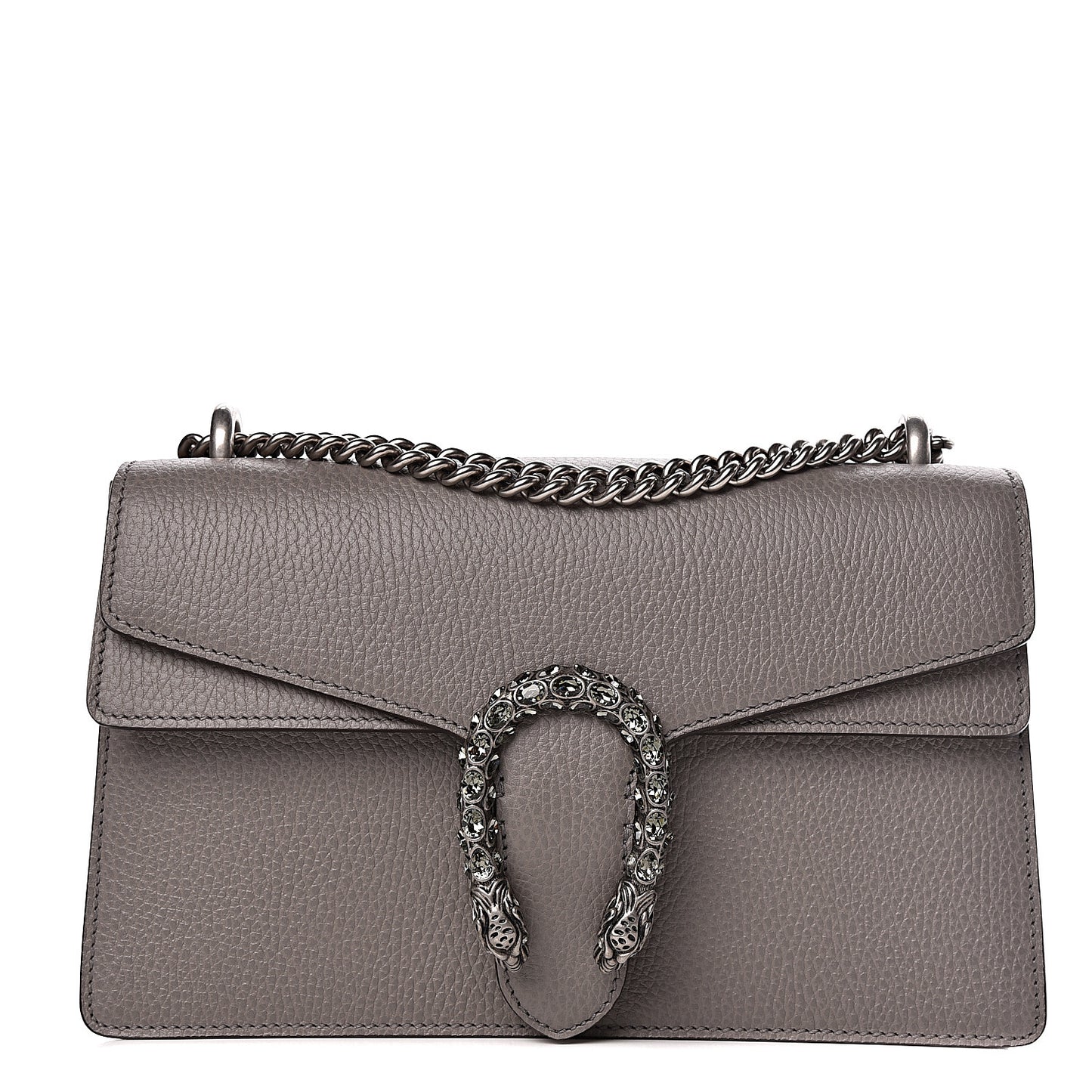 Pebbled Calfskin Small Dionysus Shoulder Bag Dusty Grey