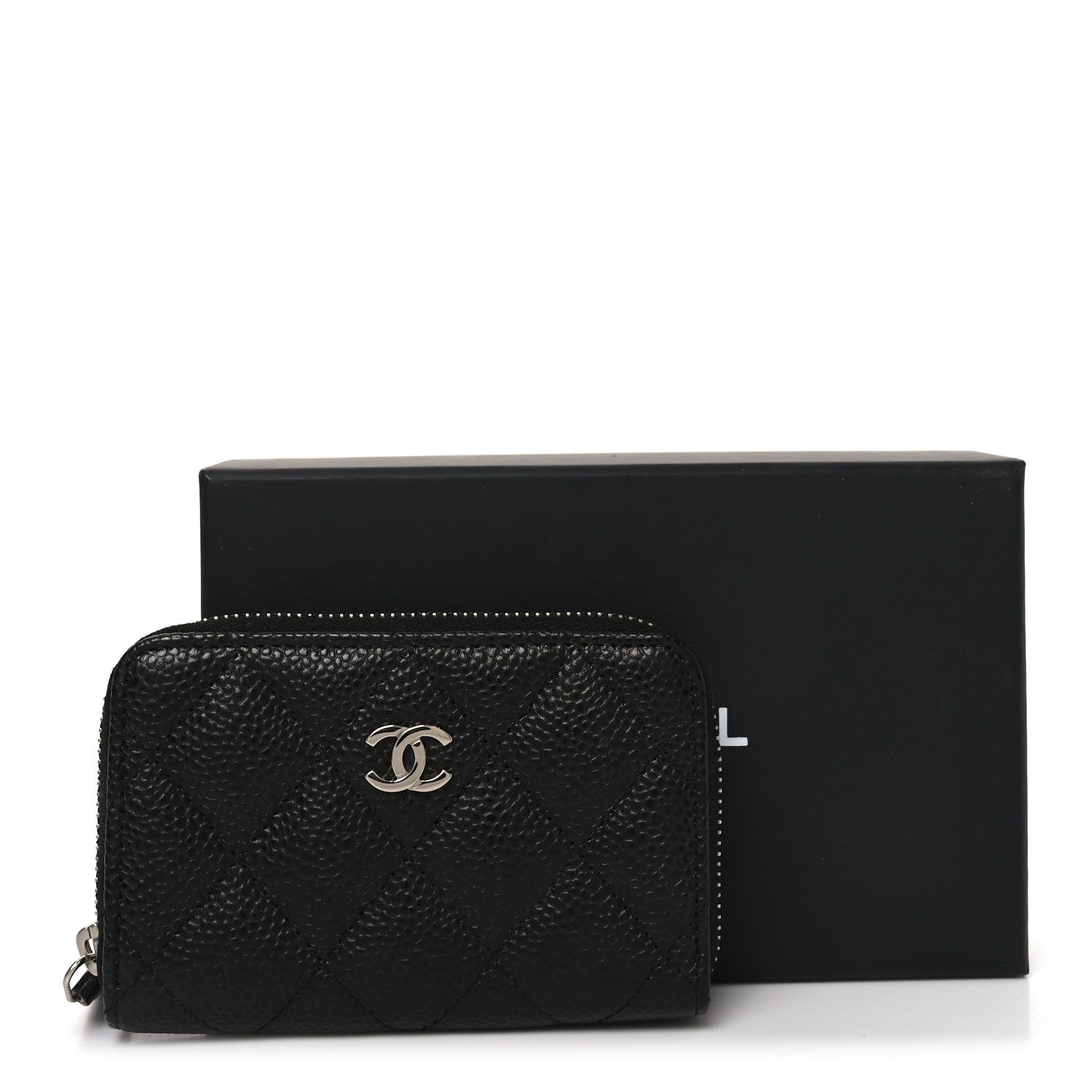 Chanel Caviar Quilted Zip Coin Purse Black 8 of 8