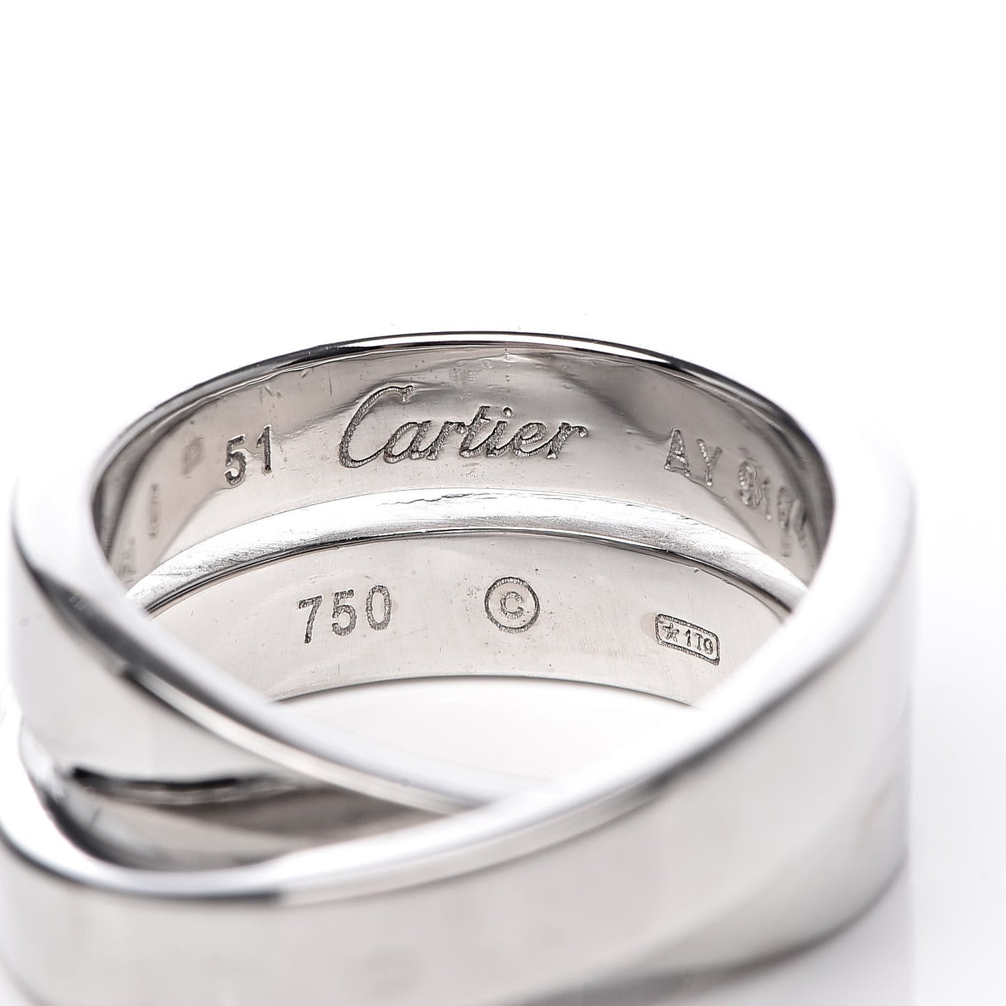 18K White Gold 9mm Paris Nouvelle Vague Ring 51 5.75