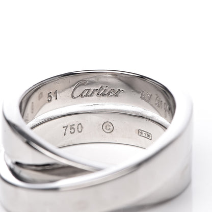 Cartier 18K White Gold 9mm Paris Nouvelle Vague Ring 51 5.75 5 of 7