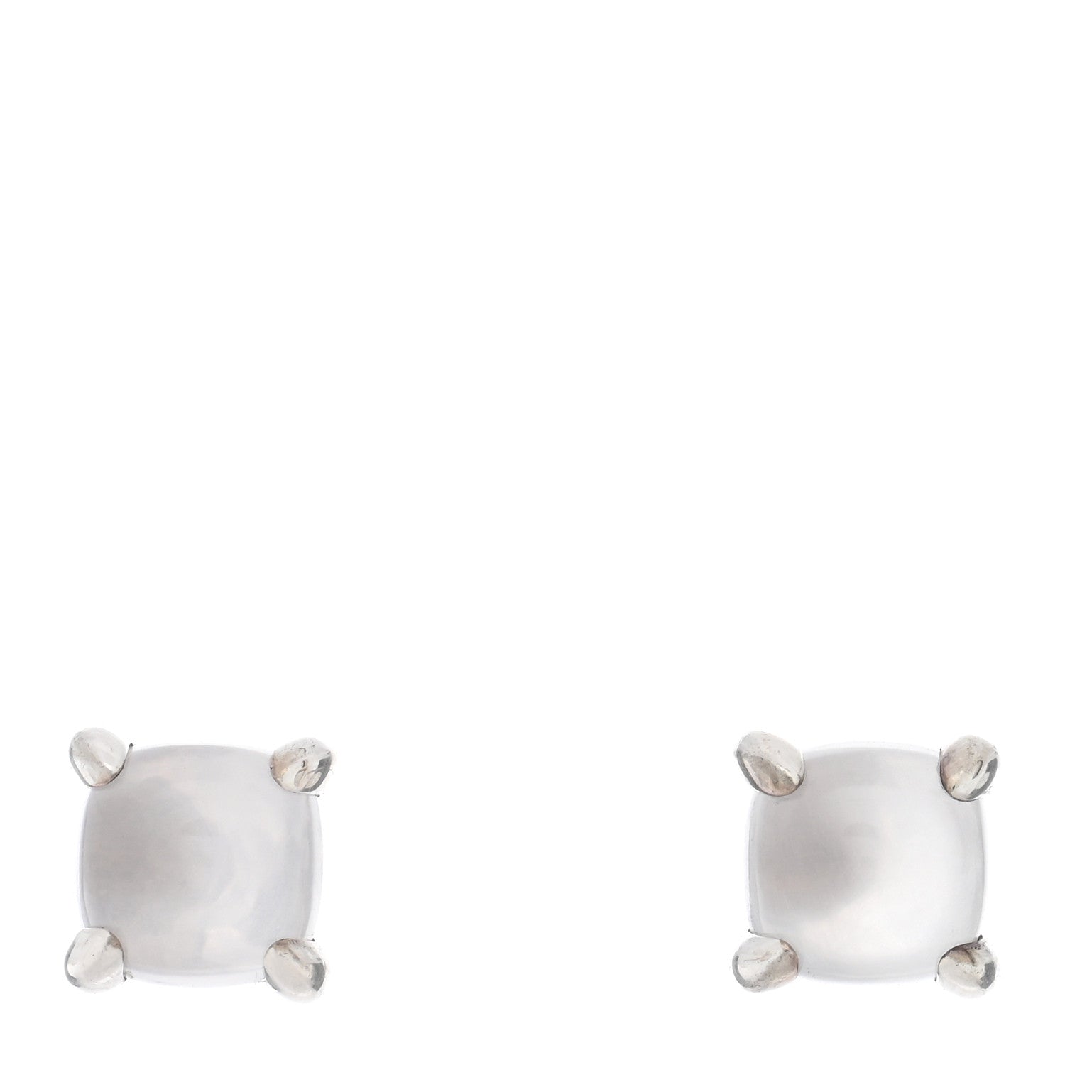 Tiffany Sterling Silver Milky Quartz Paloma Picasso Sugar Stack Earrings 1 of 4