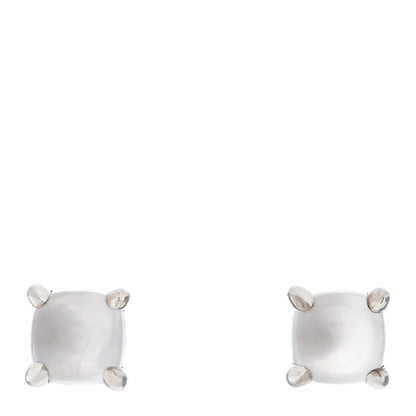 Tiffany Sterling Silver Milky Quartz Paloma Picasso Sugar Stack Earrings 1 of 4