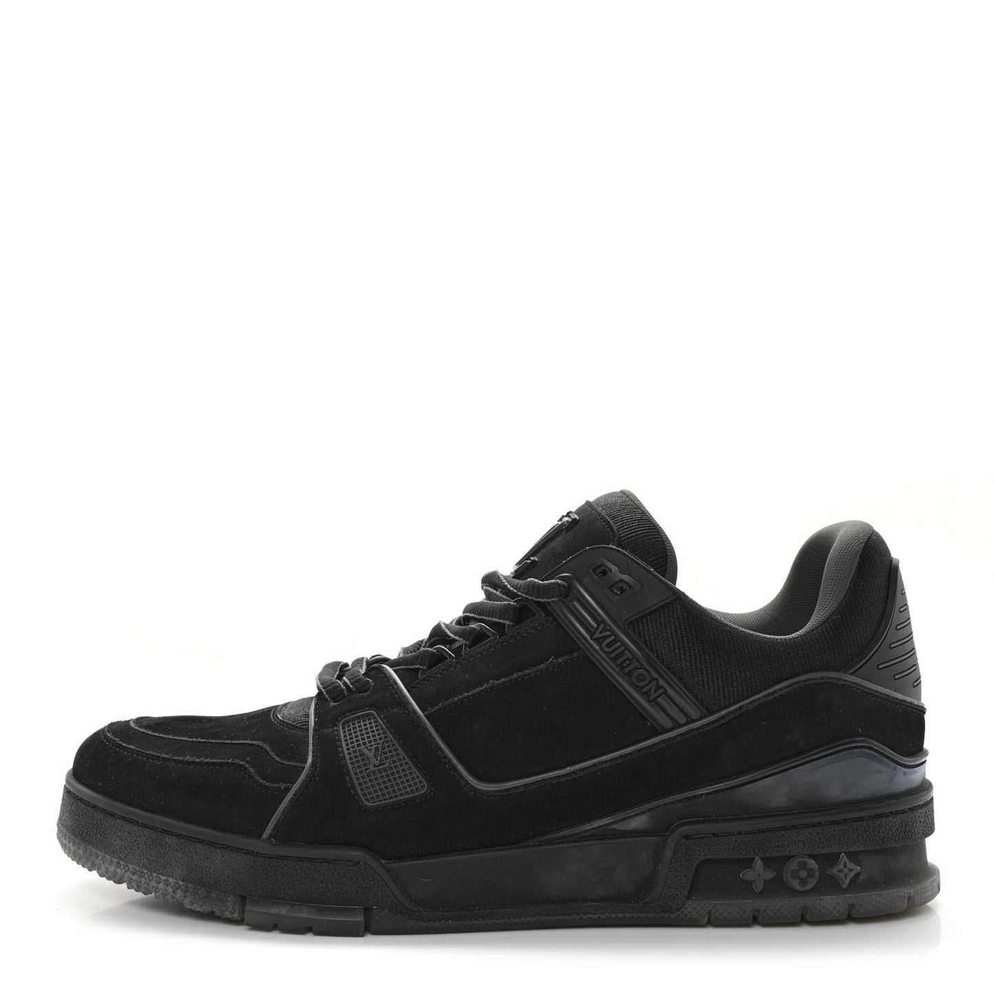 Calfskin Suede Mens LV Trainer Sneakers 9.5 Black