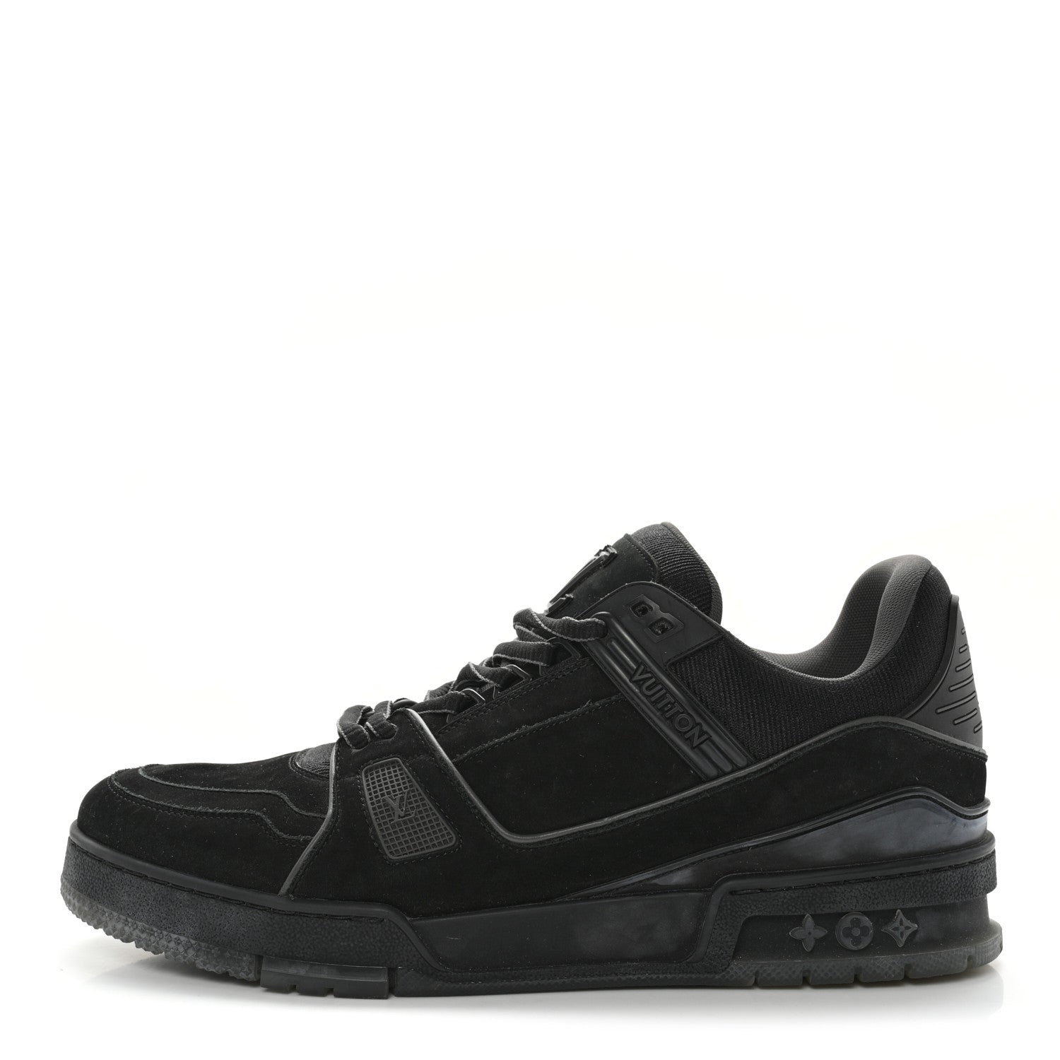 Louis Vuitton Calfskin Suede Mens LV Trainer Sneakers 9.5 Black 1 of 10
