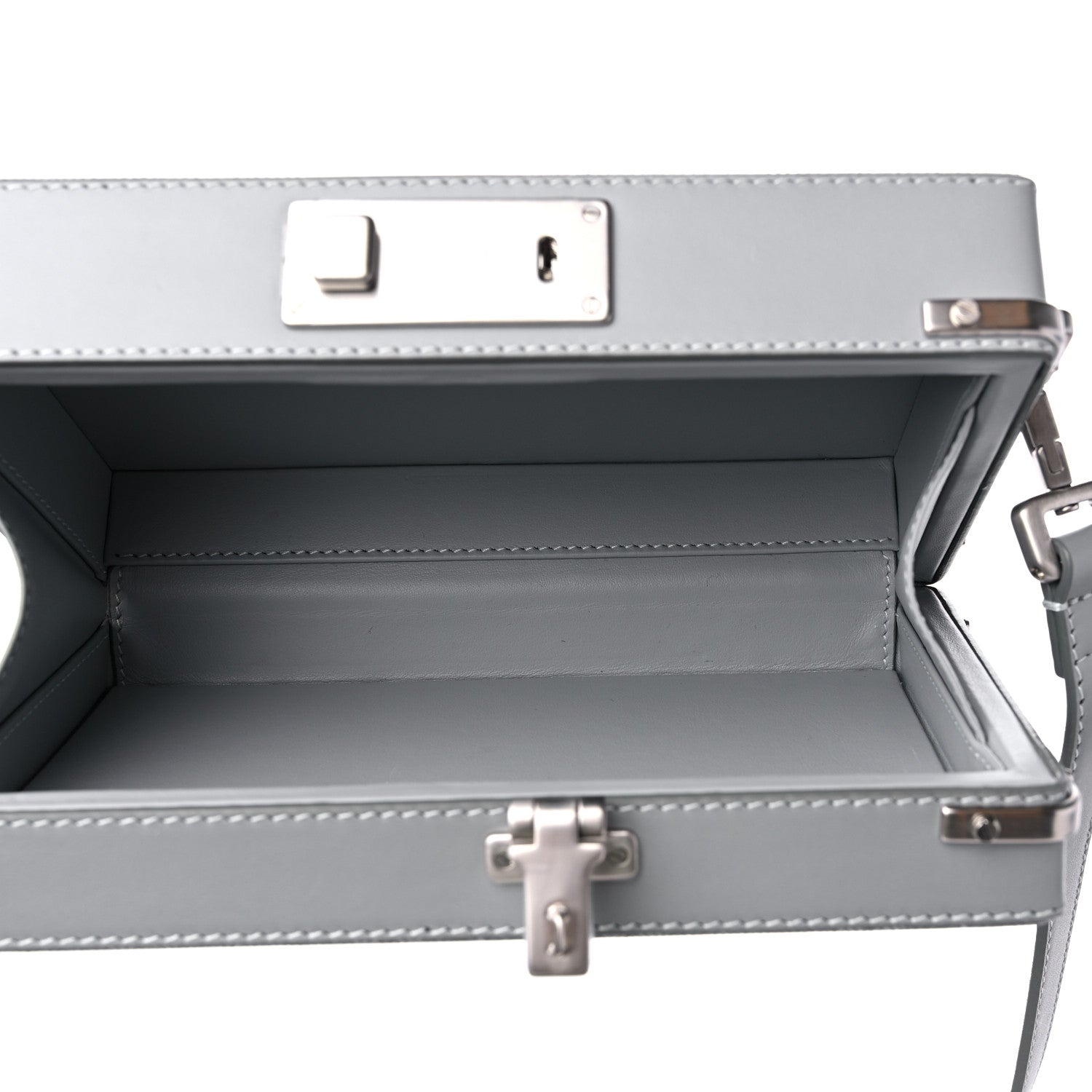 Christian Dior Coated Canvas CD Diamond Lock Mini Case Gray