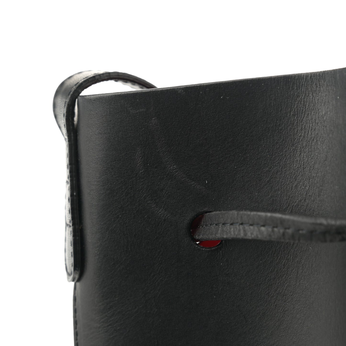 Vegetable Tanned Calfskin Bucket Bag Black Flamma