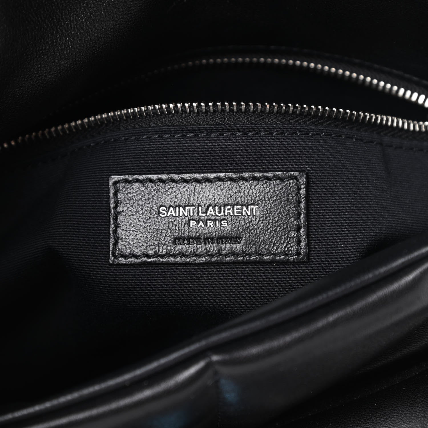 Saint Laurent Lambskin Quilted Small Loulou Puffer Monogram Chain Satchel Black 6 of 11