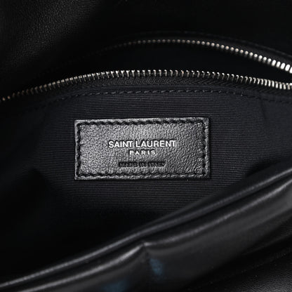 Saint Laurent Lambskin Quilted Small Loulou Puffer Monogram Chain Satchel Black 6 of 11