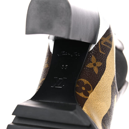 Louis Vuitton X LOL Calfskin Monogram Star Trail Ankle Boots 35 Gold Silver 6 of 9
