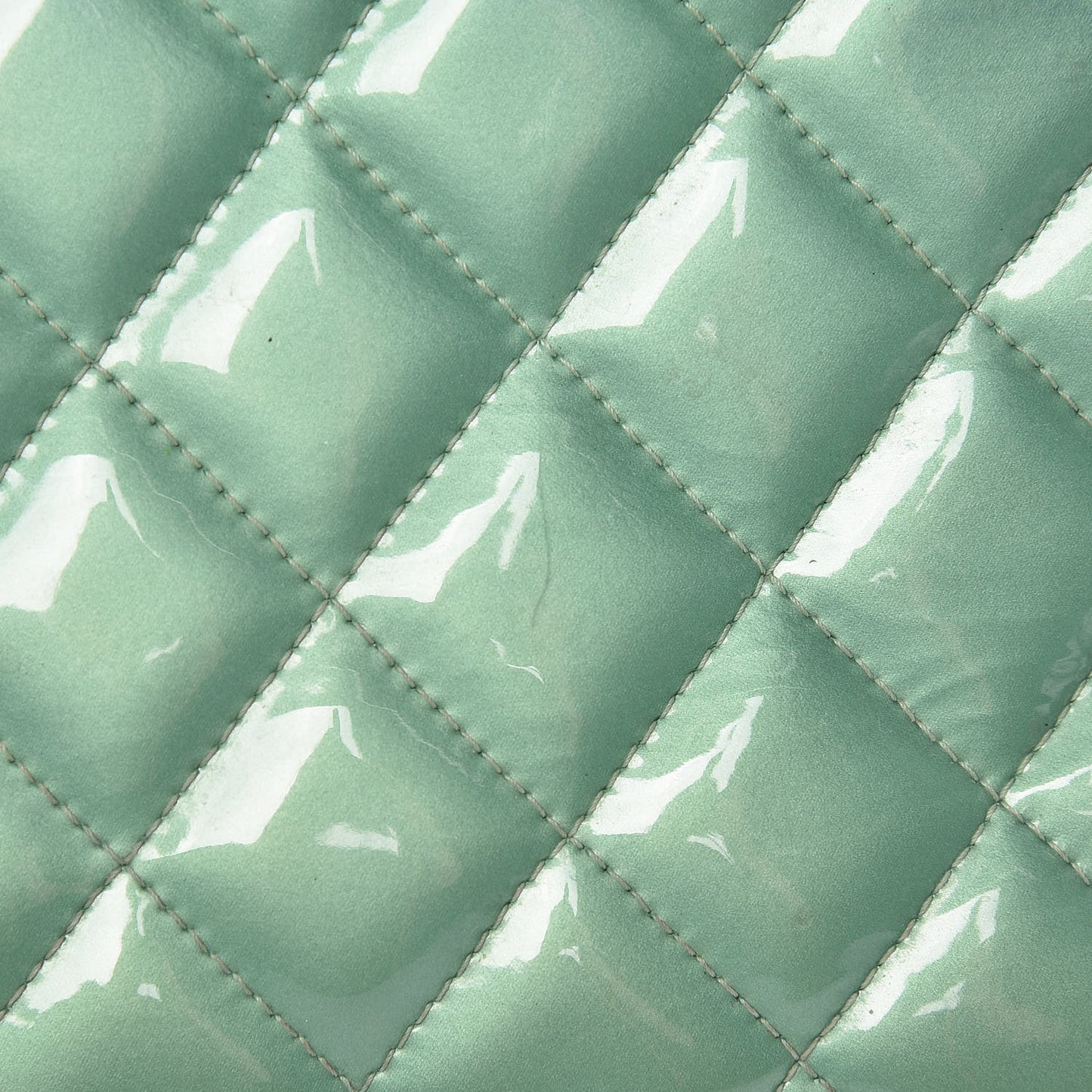 Patent Quilted Jumbo Double Flap Green