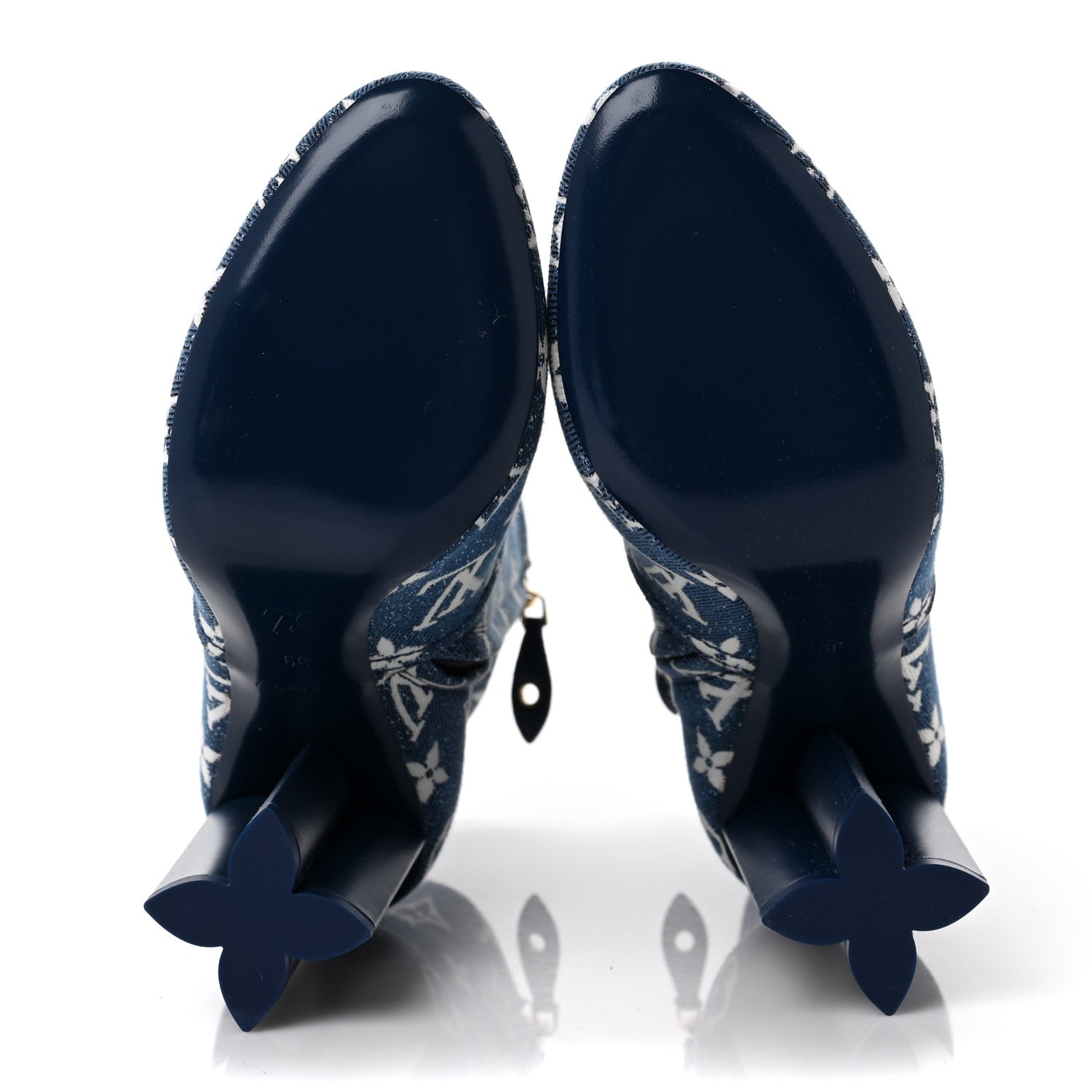 Louis Vuitton Denim Monogram Silhouette Ankle Boots 39 Navy Blue 5 of 6