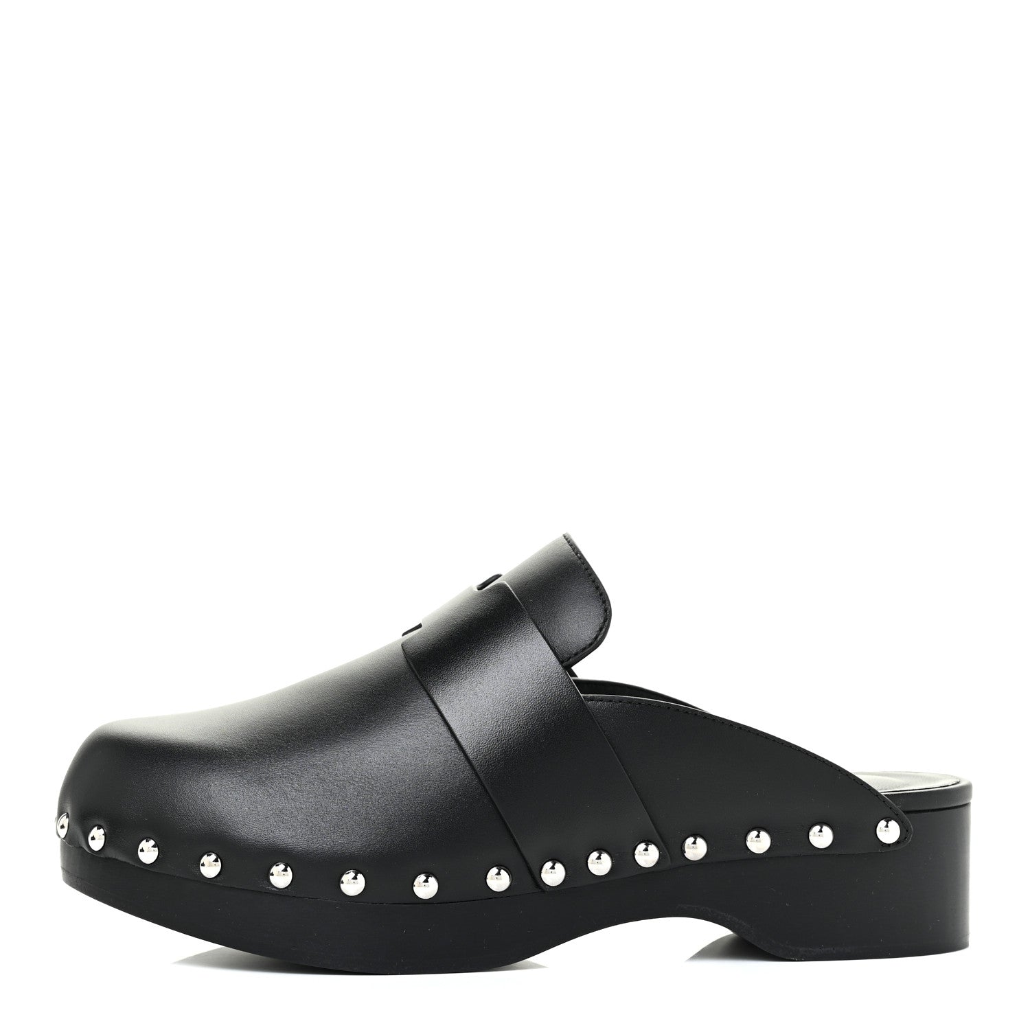 Hermes Calfskin Calya Mules 36 Black 1 of 8