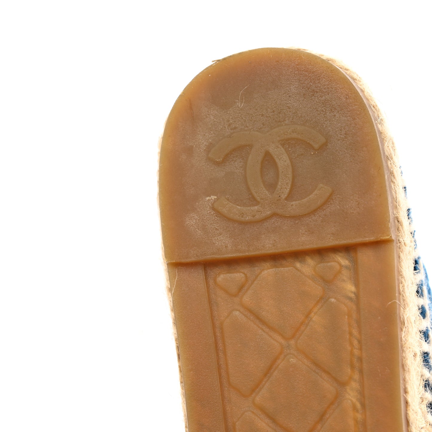 Velvet Grosgrain Quilted Camellia CC Espadrilles 37 Navy Black