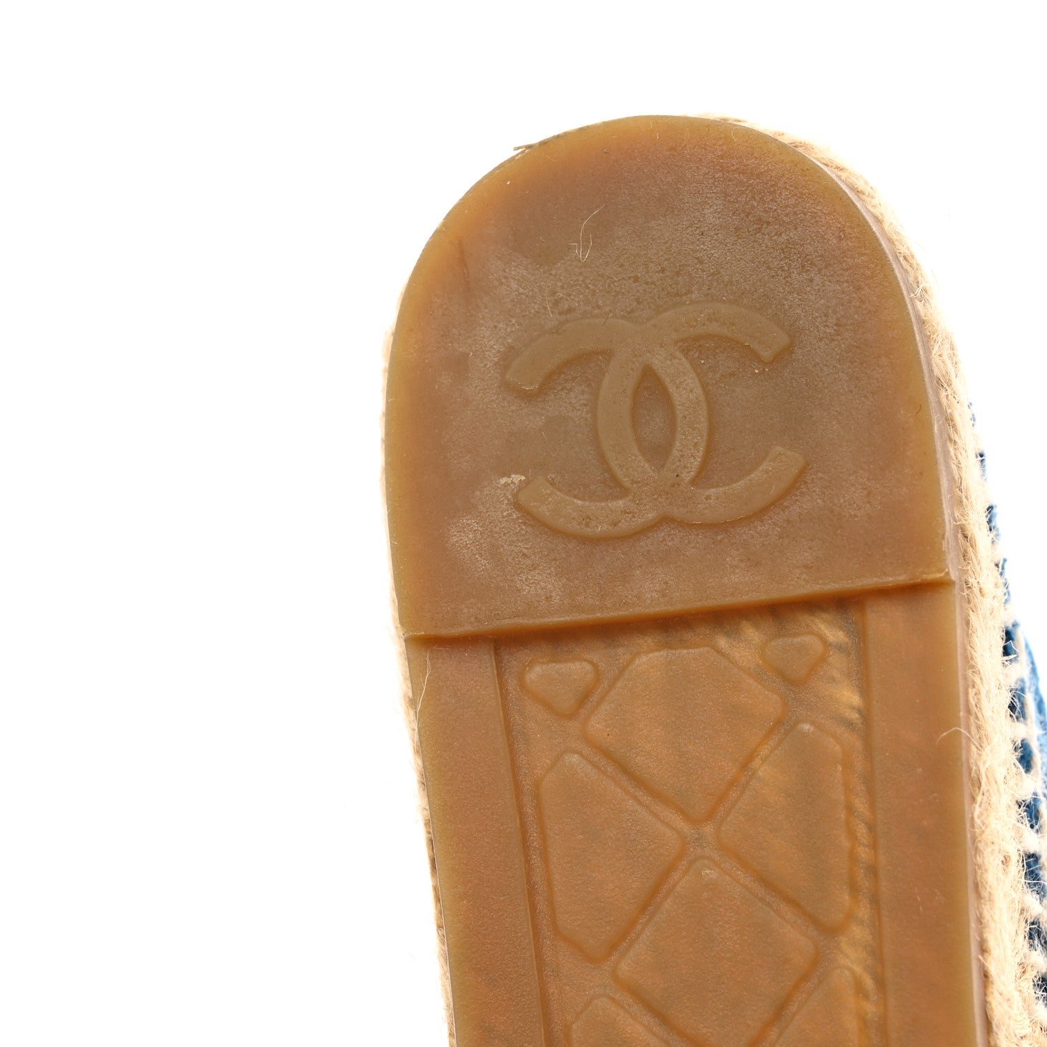 Chanel Velvet Grosgrain Quilted Camellia CC Espadrilles 37 Navy Black 10 of 13