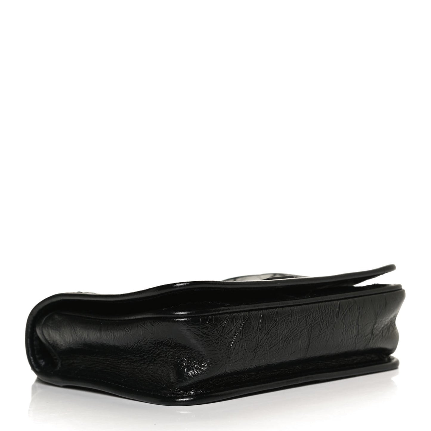 Crinkled Calfskin Matelasse Monogram Niki Chain Wallet Black