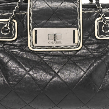 Chanel Lambskin Quilted Mademoiselle Accordion Tote Black 8 of 11