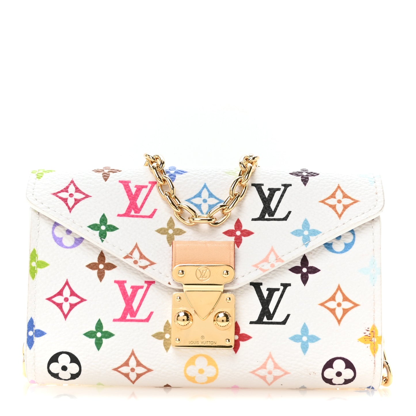 LV X TM Monogram Multicolor Pouch Metis Belt White