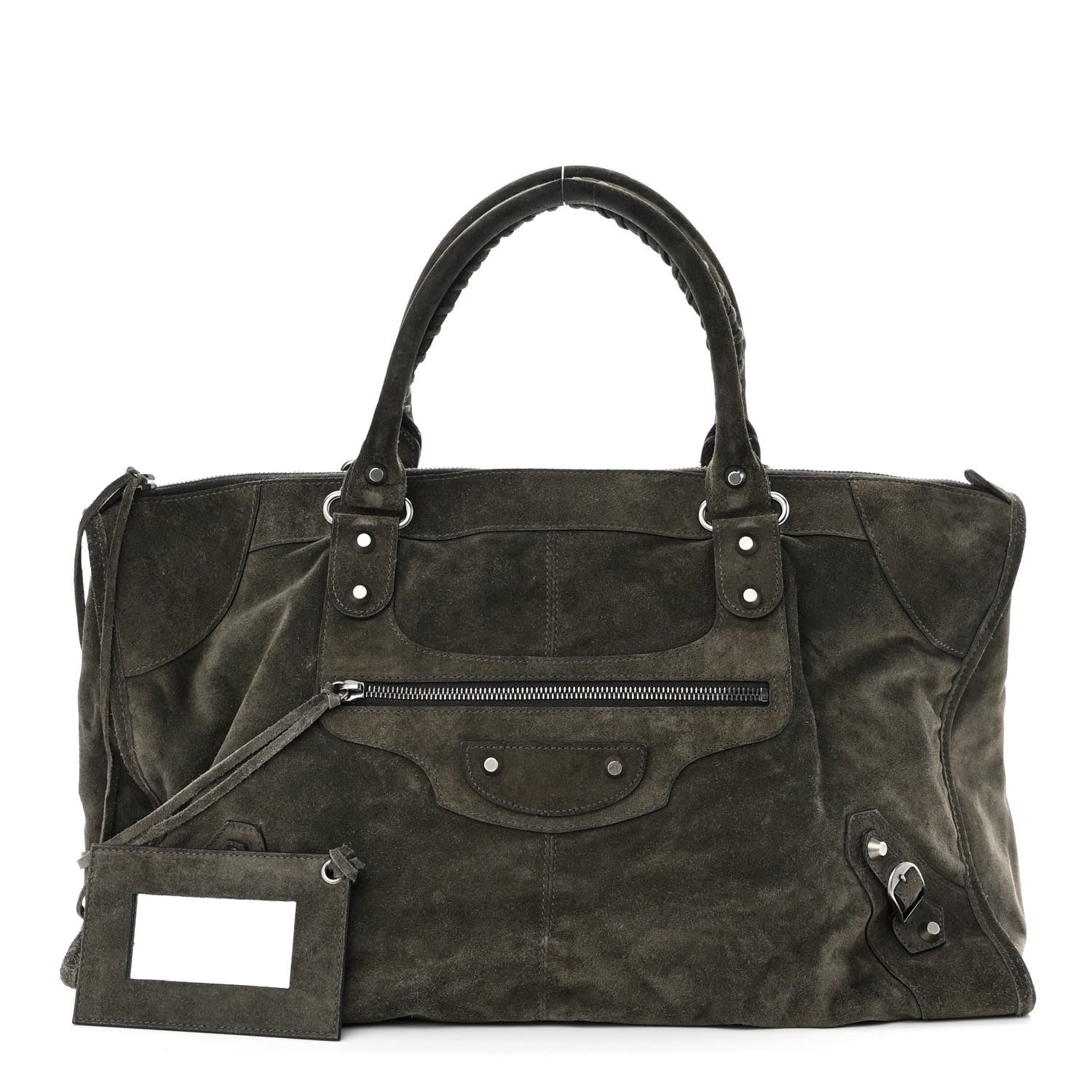Balenciaga Baby Daim Suede Classic Hardware Work Olive 1 of 11