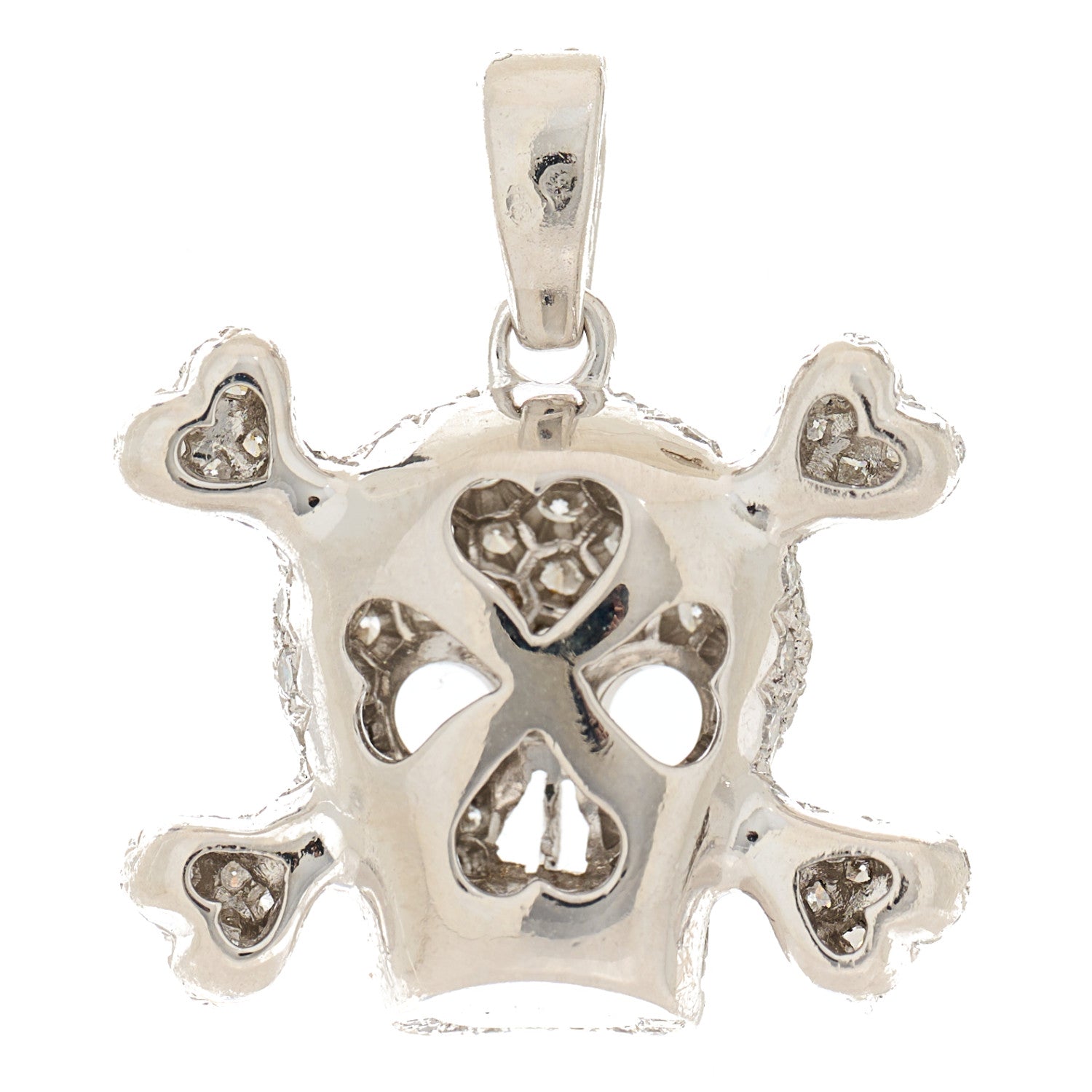 Christian Dior 18K White Gold Diamond Tete de Mort Pendant 4 of 4
