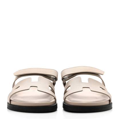 Hermes Calfskin Mens Chypre Sandals 41 Beige Mastic 2 of 9