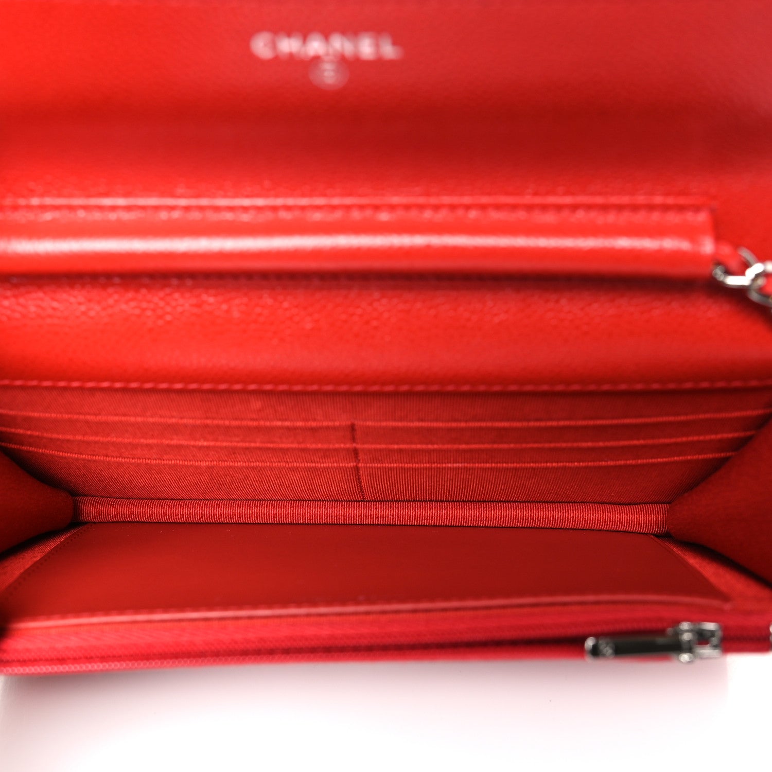 Chanel Caviar Quilted Wallet on Chain WOC Red 5 of 10