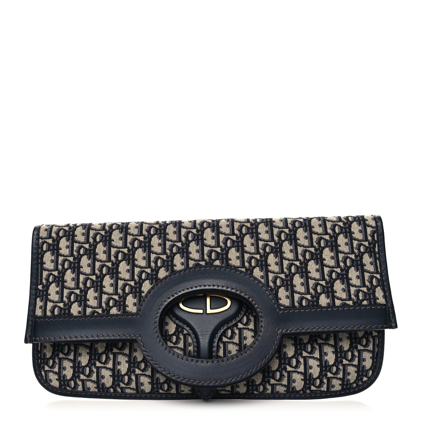 Oblique Fold Over Clutch Blue