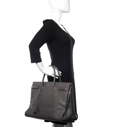 Saint Laurent Calfskin Large Sac De Jour Carryall Grey 2 of 18