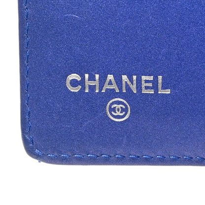 Chanel Iridescent Lambskin Quilted Double Stitch Compact Zipped Pocket Wallet Purple 6 of 9