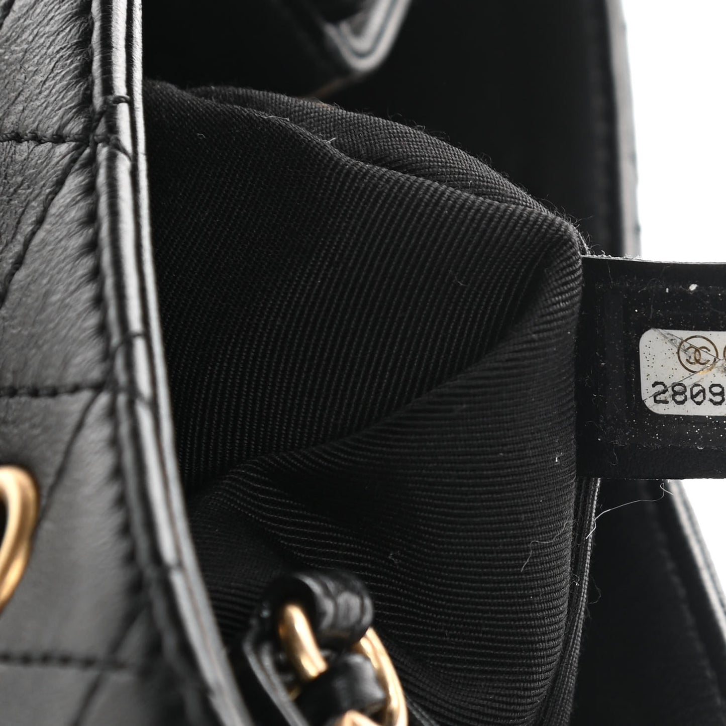 Calfskin Stitched Small Egyptian Amulet Drawstring Bag Black
