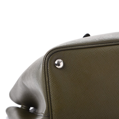 Prada Saffiano Cuir Medium Double Bag Militare 11 of 15