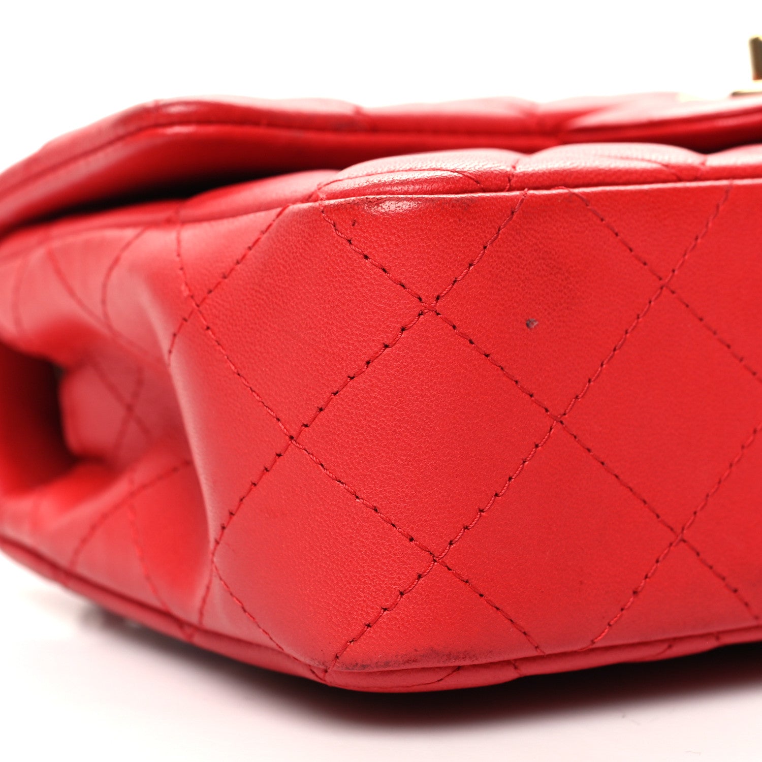 Chanel Lambskin Quilted Mini Rectangular Flap Red 9 of 12