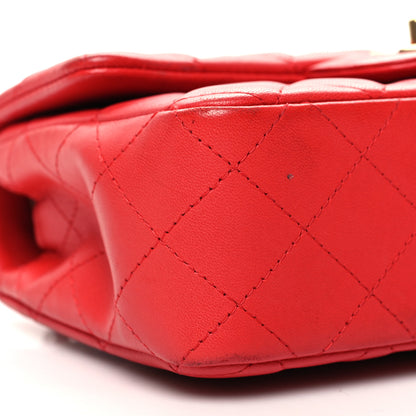 Chanel Lambskin Quilted Mini Rectangular Flap Red 9 of 12
