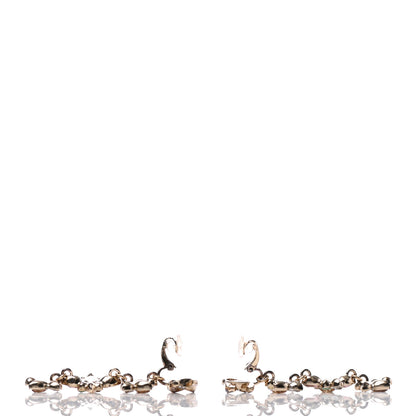 Chanel Crystal CC Clip On Drop Earrings Gold 3 of 4
