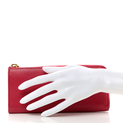 Prada Saffiano Move Half Zip Wallet Peonia 2 of 7