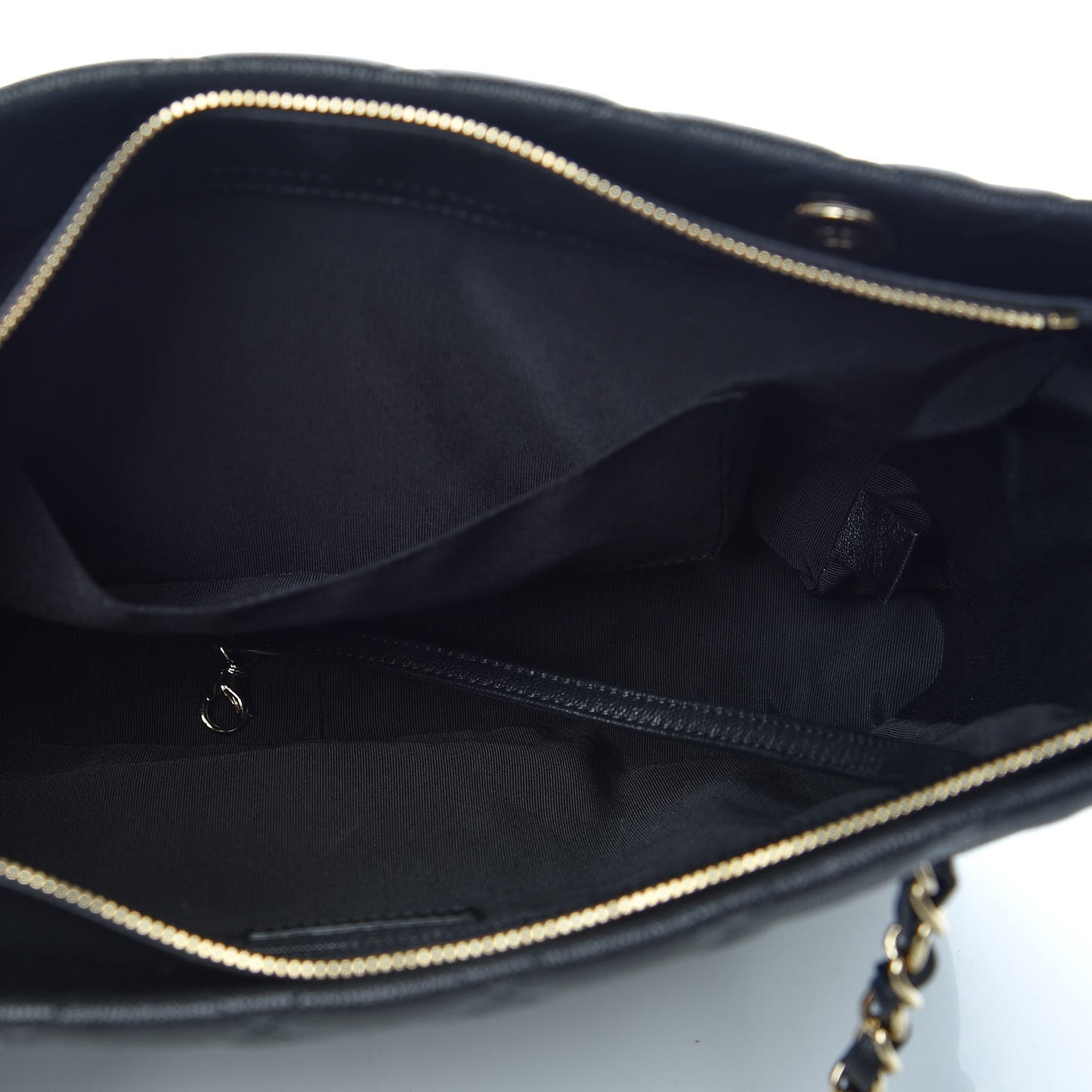 Caviar Quilted Rolled Up Tote Black