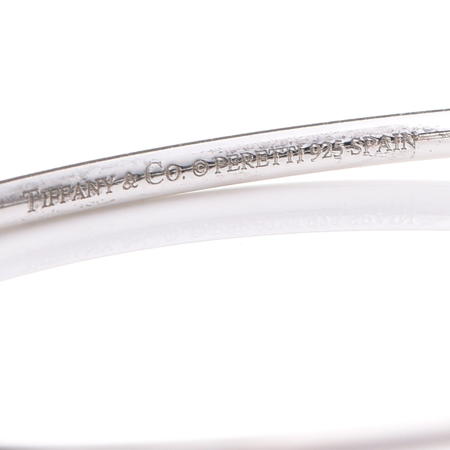 Sterling Silver Elsa Peretti Double Open Heart Bangle Bracelet