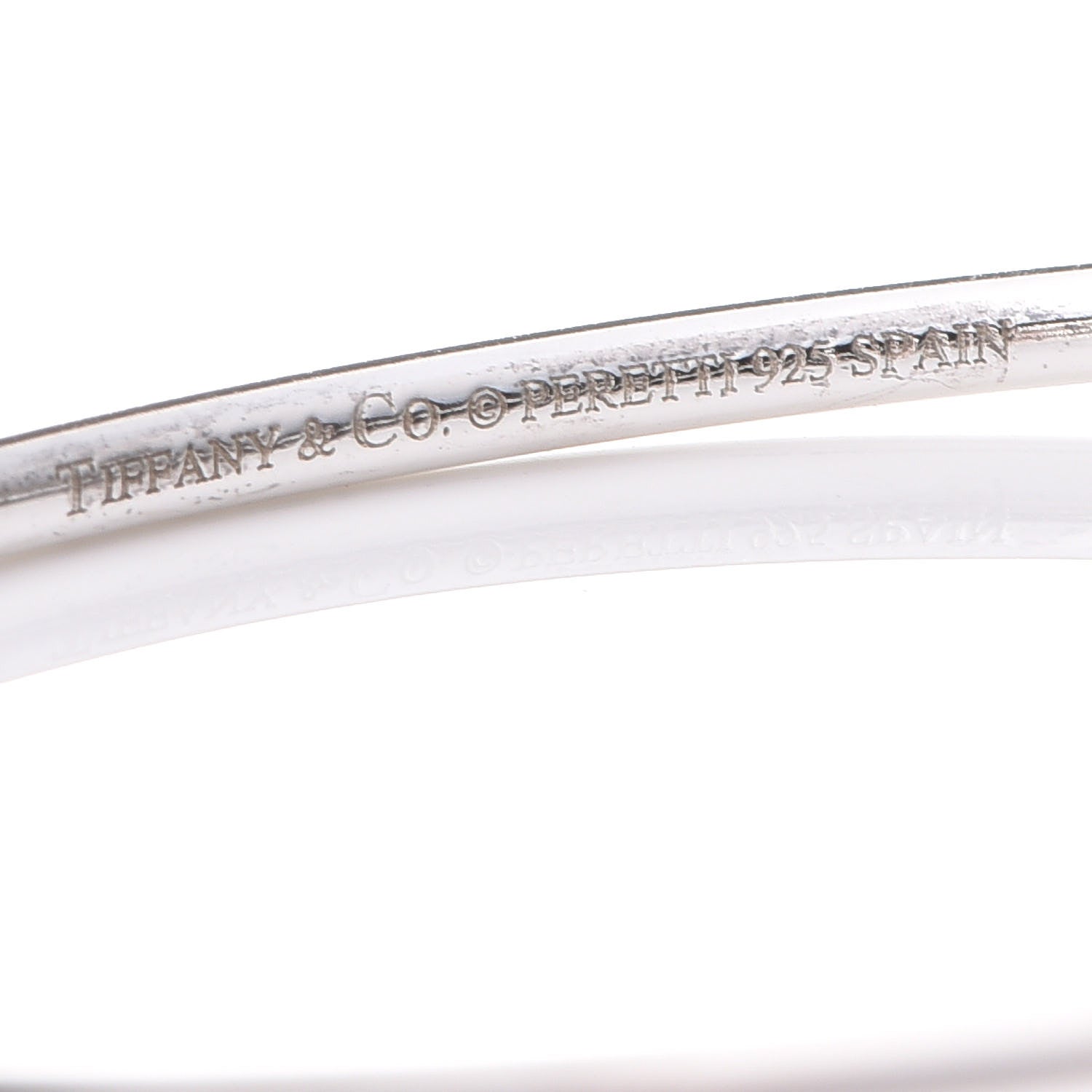Tiffany Sterling Silver Elsa Peretti Double Open Heart Bangle Bracelet 5 of 5