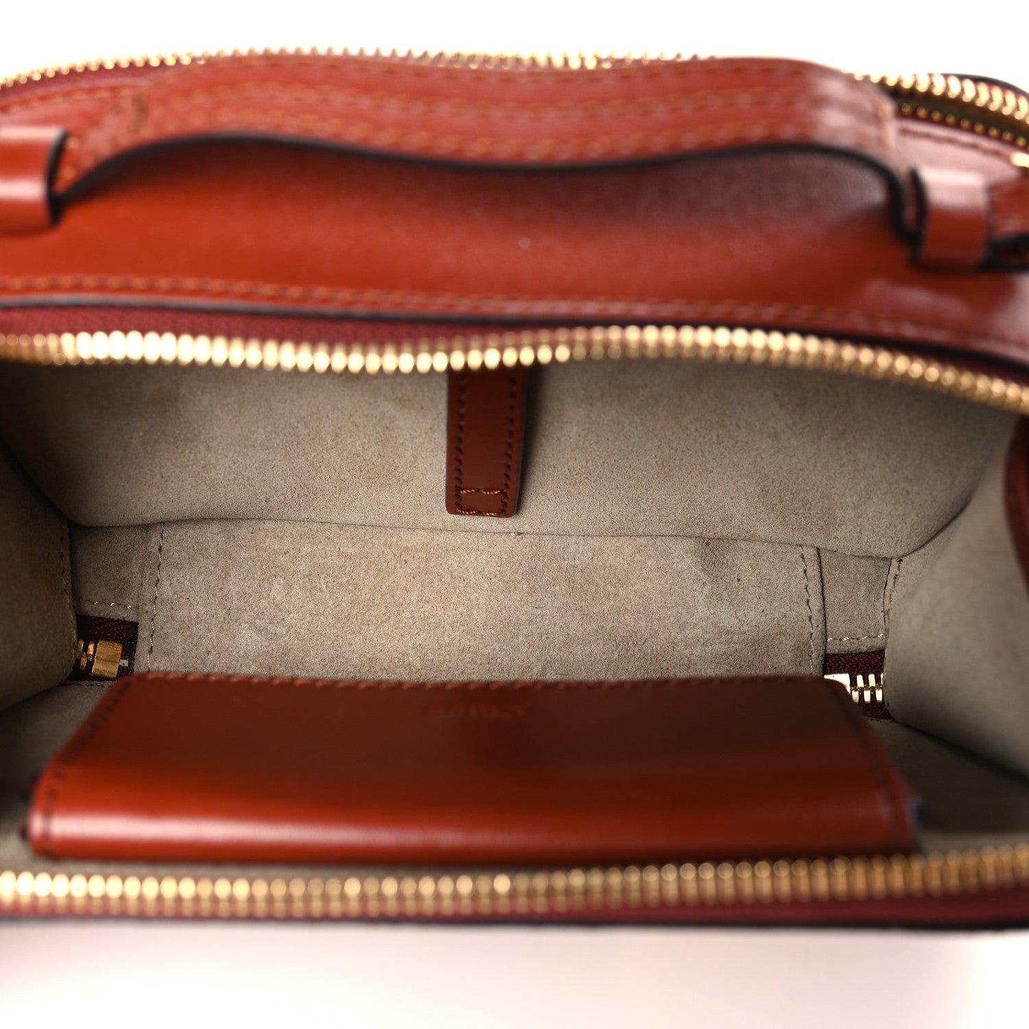 Chloe Shiny Calfskin Mini Vanity C Bag Sepia Brown 5 of 9