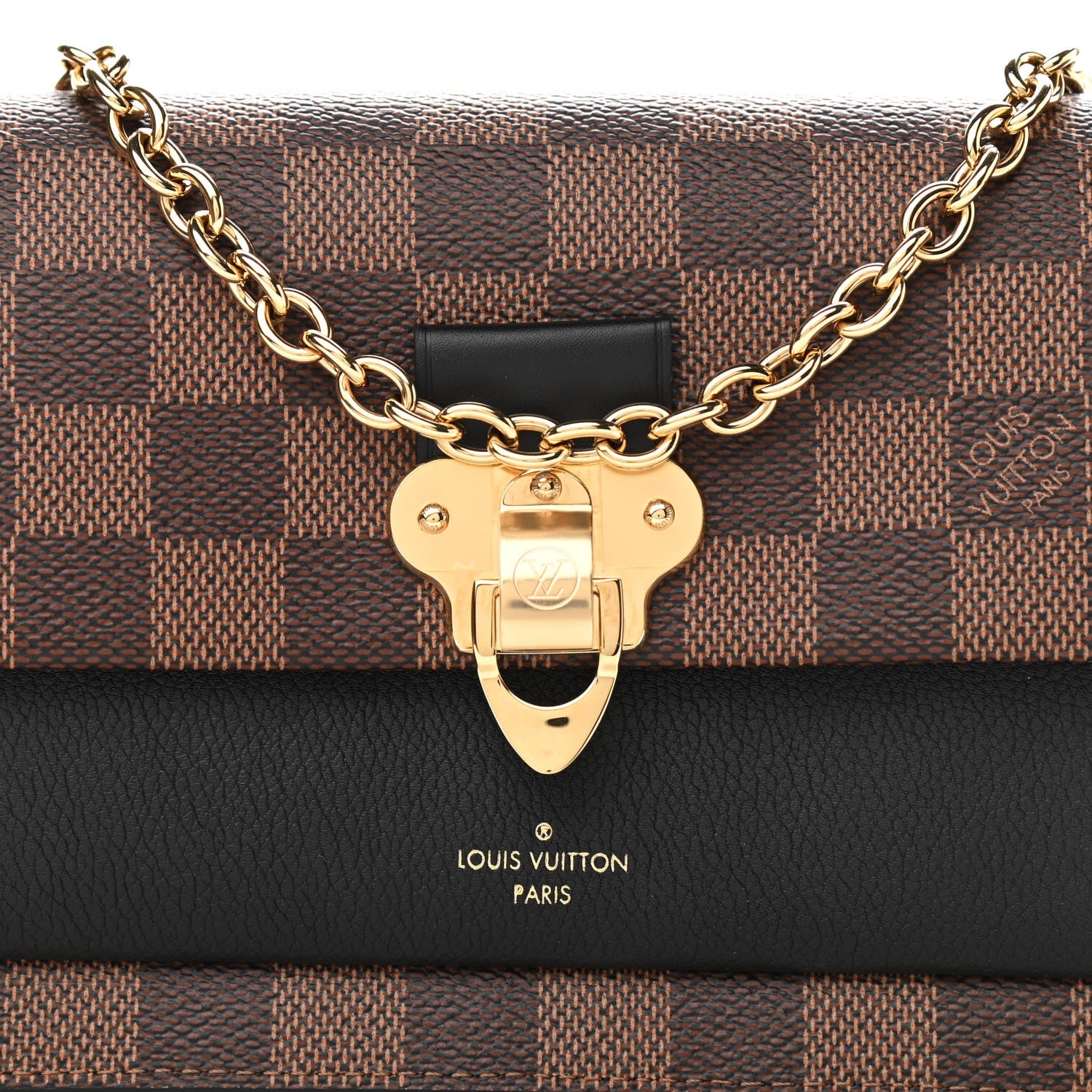 Louis Vuitton Damier Ebene Vavin Chain Wallet Black 7 of 10