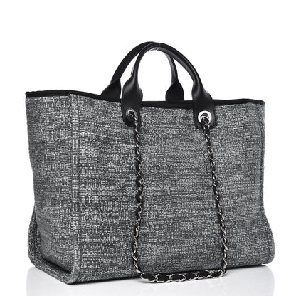 Chanel Woven Straw Raffia Large Deauville Tote Charcoal 4 of 9