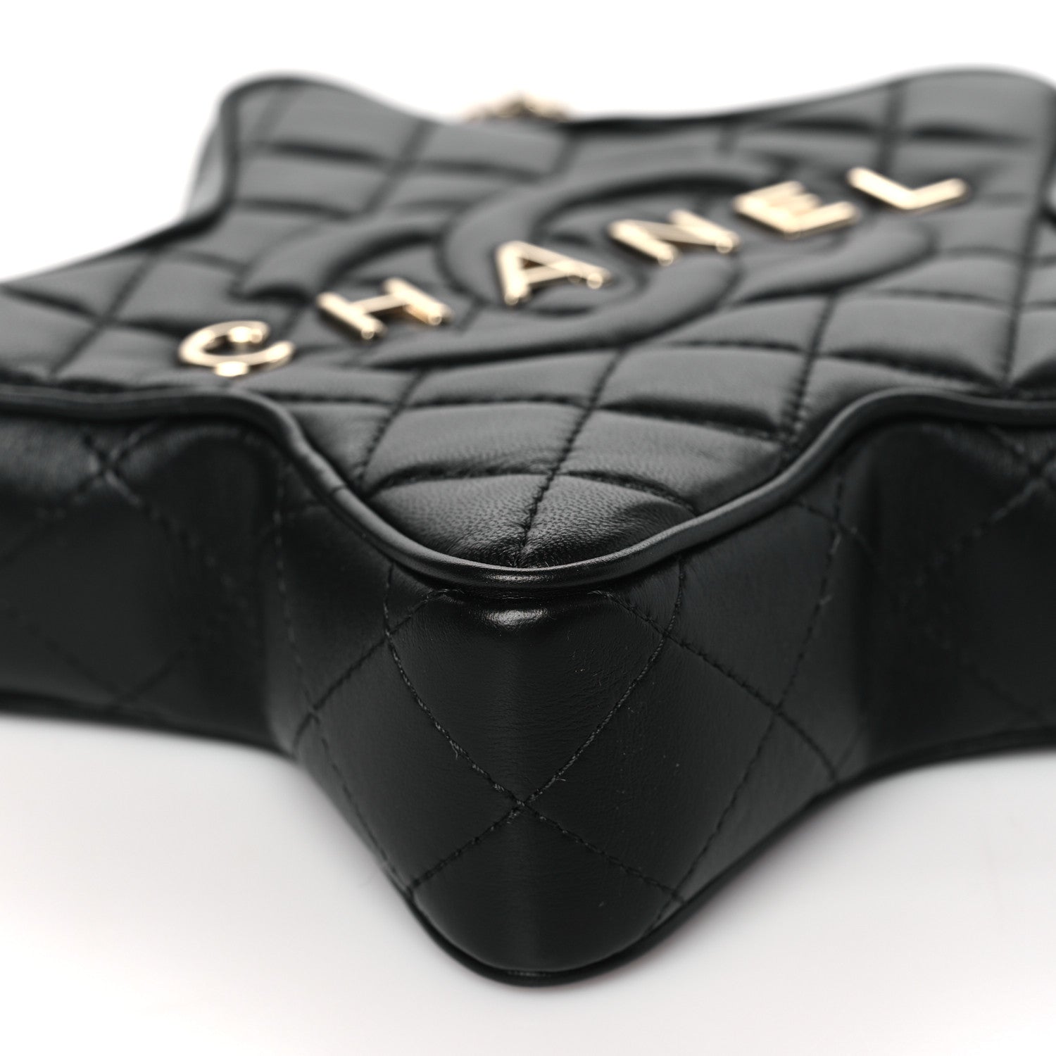Chanel Lambskin Quilted Walk of Fame Star Bag Black 9 of 11
