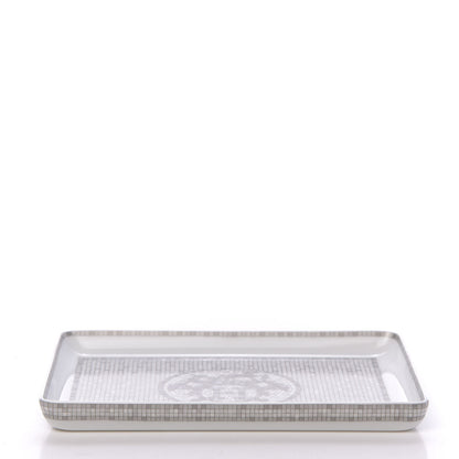 Hermes Porcelain Mosaique Au 24 Sushi Plate Platine 4 of 8