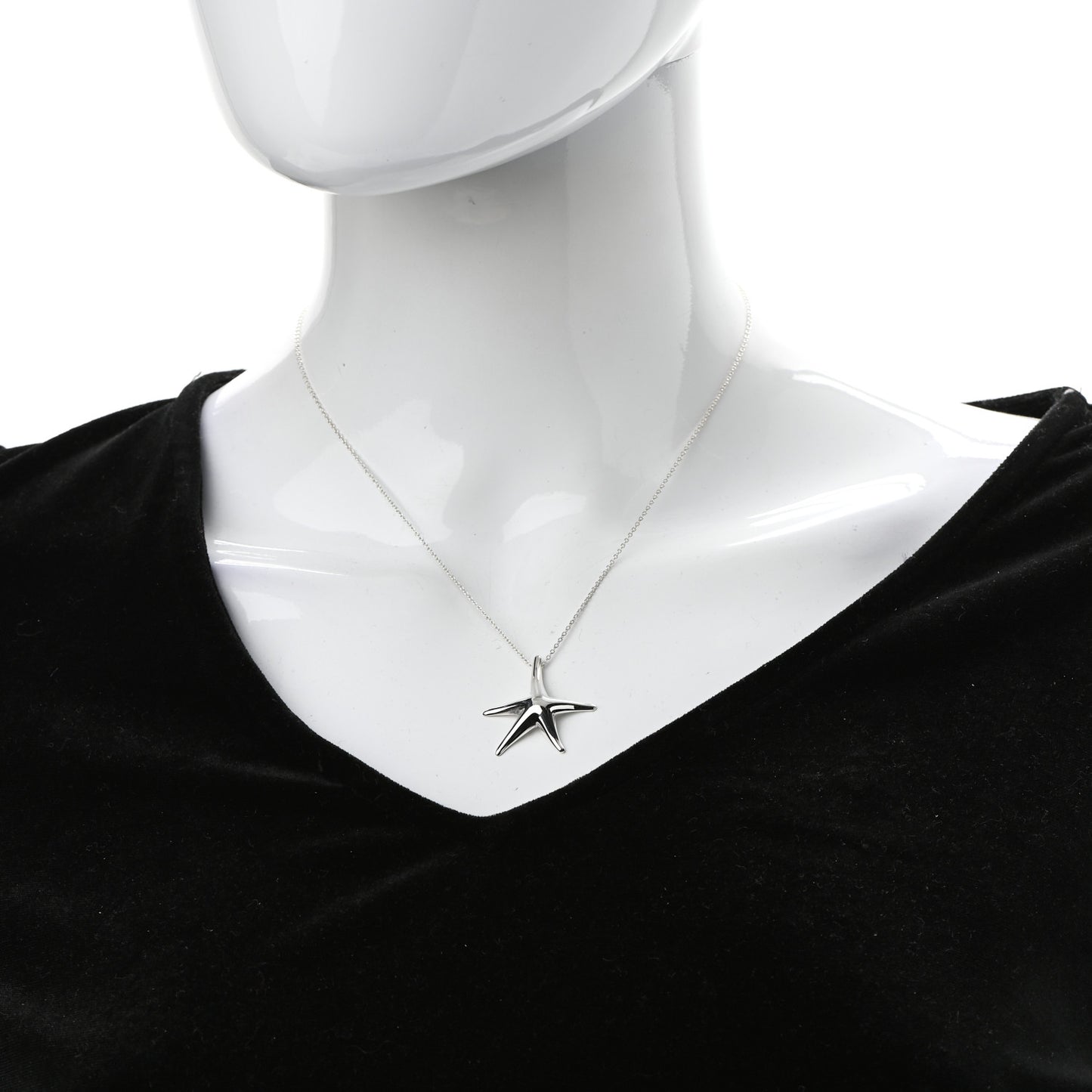 Sterling Silver 28mm Elsa Peretti Starfish Pendant Necklace