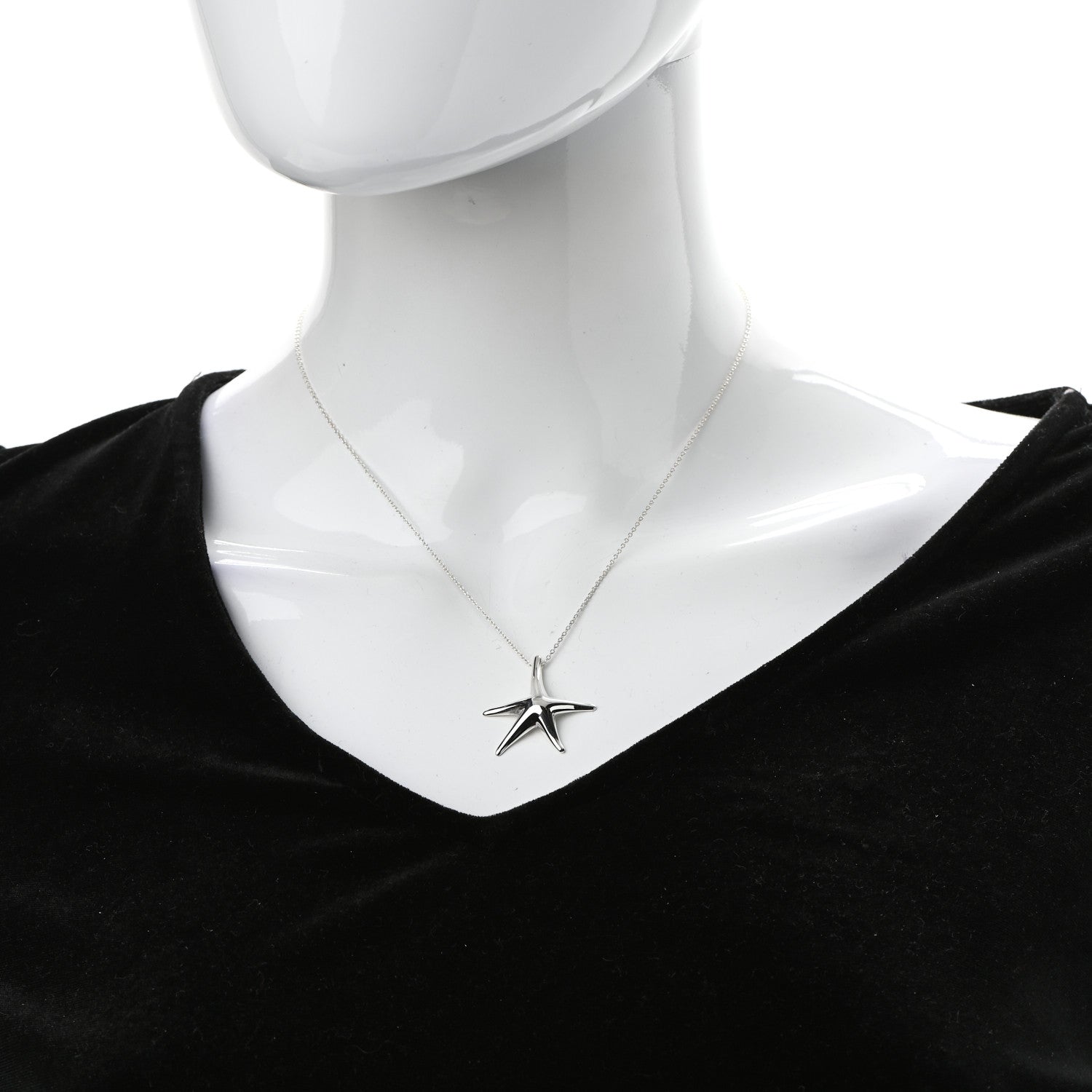 Tiffany Sterling Silver 28mm Elsa Peretti Starfish Pendant Necklace 2 of 5