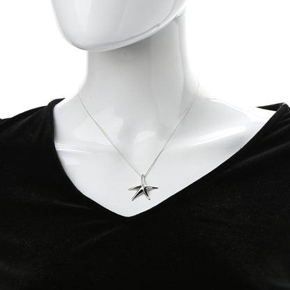 Tiffany Sterling Silver 28mm Elsa Peretti Starfish Pendant Necklace 2 of 5
