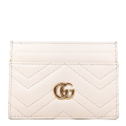 Gucci Calfskin Matelasse GG Marmont Card Holder White 1 of 6