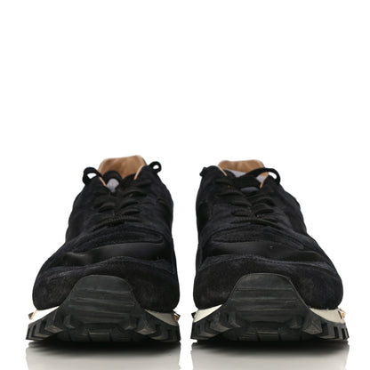 Valentino Garavani Suede Nylon Camouflage Womens Soul Rockstud Sneakers 41 Black 2 of 13